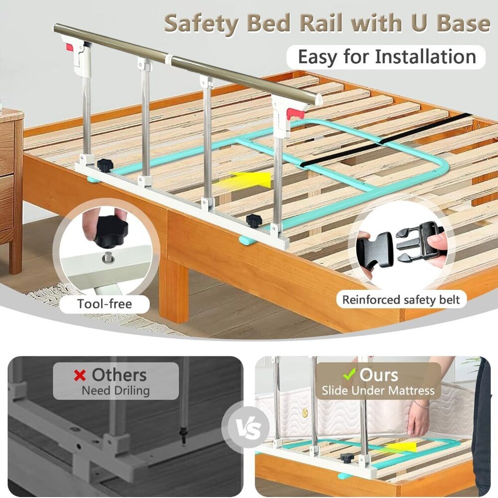 Bed Rails for Elderly Adults Safety King Queen Twin Size Bed-40x18